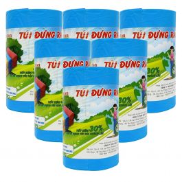 Combo 6 cuộn túi rác màu Duxton size trung DG-BRM5565-MC