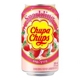 Nước soda dâu Chupa Chups-츄팝쥬 딸기, thùng 24 lon, 345ml /lon