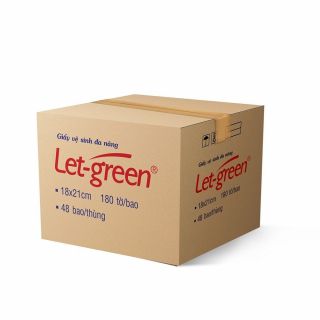 Giấy đa năng vệ sinh Let-green 18*21cm, 180 tờ/bao, 48 bao/thùng
