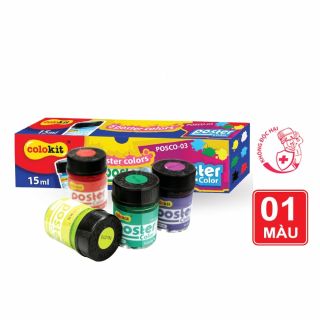 Hộp 6 lọ màu nước Poster Color Thiên Long Colokit POSCO-03 - Tiêu chuẩn châu Âu 01 lọ màu Tím