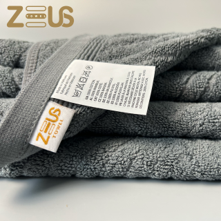 Khăn mặt Zeus 100%  cotton28*50cm, màu ghi đậm 70gam