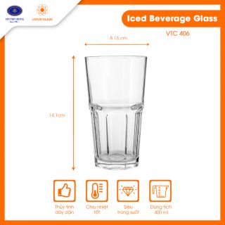 Bộ 6 ly TT Lotus Glass VTC406 Trơn 400ml