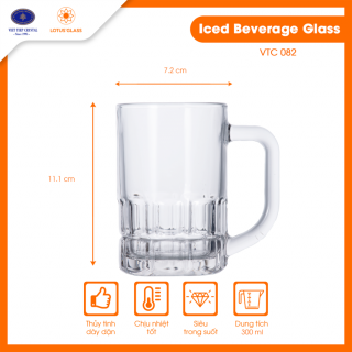 Bộ 6 ly quai TT Lotus Glass VTC82 Trơn 300ml