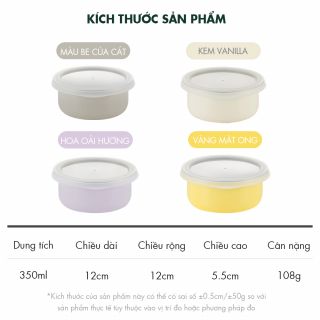 Hộp đựng thực phẩm, trữ đông inox 304 Edelkochen Edellock Collection – Màu Honey Yellow 320ml