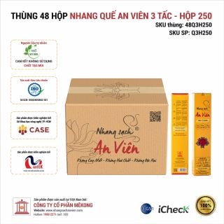 Thùng 48 hộp nhang quế An Viên 3 tấc