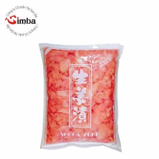 Gừng cắt lát chế biến màu hồng, 1.5 kg