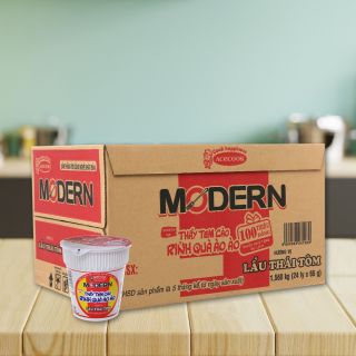 Mì ly Modern lẩu Thái tôm, thùng 24 ly, 65g