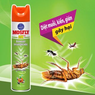 Xịt côn trùng Mosfly hương cam, 2 chai, 600ml 
