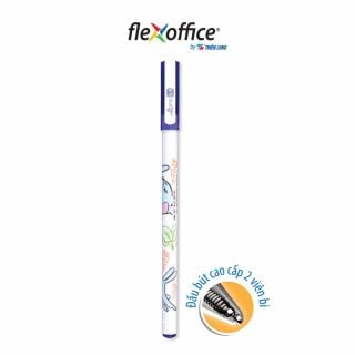 Bút gel 2 viên bi Thiên Long Flexoffice FO-GEL18/VN - Mực nước, đậm, tươi tím