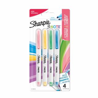 Bút lông màu Sharpie S - Note nét mảnh - nét rộng màu Pastel ( vỉ 4 cây)