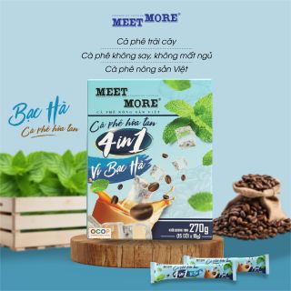 Hộp Cà Phê Hòa Tan 4 Trong 1 Vị Bạc Hà - Meet More Coffee