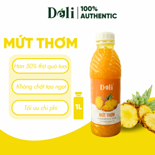 Mứt Thơm Déli - 1 lít -  thịt quả tự nhiên, chuyên dùng pha chế trà trái cây, sinh tố