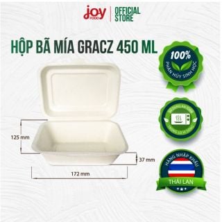 [ GIẢM 15% ++ OFF] 1 thùng hộp cơm bã mía 6.5 in Gracz Thái Lan 1 ngăn 450ML 1000 cái