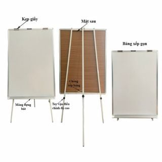 Bảng Flipchart 3 chân viết bút lông Poly Taiwan KT 0.6x1.0m