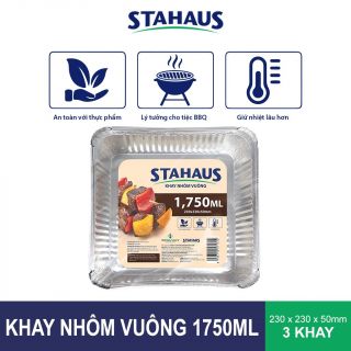 Khay nhôm vuông Stahaus  1,750ml (230x230x50mm) (3 khay/lốc)