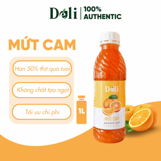 Mứt cam Déli - 1 lít - thịt quả tự nhiên, chuyên dùng pha chế trà trái cây, sinh tố