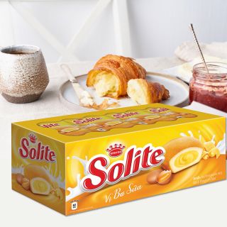 Bánh bông lan tròn Solite Kinh Đô vị bơ sữa, 20 gói, 18g 