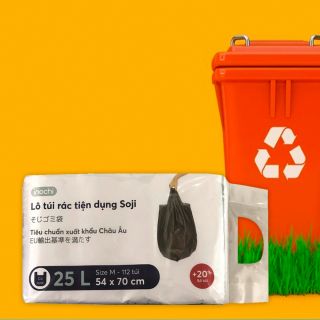 Túi rác đen thân thiện môi trường Soji 54*70, 4 cuộn