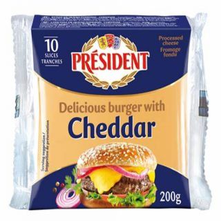 Phô mai lát Cheddar Burger President, 200g