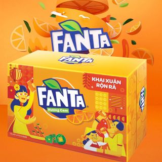 Nước ngọt Fanta cam, thùng 24 lon, 320ml