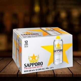 Bia Sapporo Premium, thùng 12 lon, 500ml