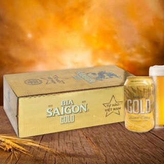 Bia Sài Gòn Gold, thùng 18 lon, 330ml