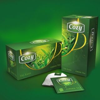 Trà xanh Thái Nguyên Cozy, hộp 25 gói, 2g