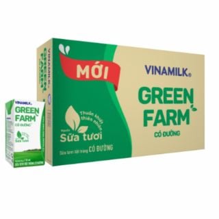 Sữa tiệt trùng Vinamilk Green Farm có đường, thùng 48 hộp, 110ml