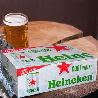 Bia Heineken Silver, thùng 24 lon, 250ml
