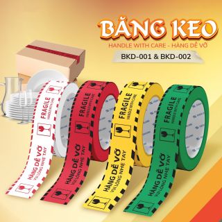 Băng keo Fragile BKD-001 50m cây 5 trắng