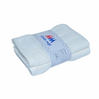 Khăn mặt MM màu trắng 40*80cm, lốc 2 cái, 125g