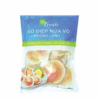 Sò điệp nửa vỏ đông lạnh 60% We Are Fresh, gói 1kg