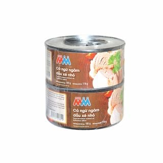 Cá ngừ ngâm dầu MM, lốc 2 hộp, 185g