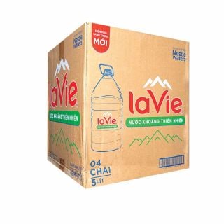 Nước khoáng thiên nhiên Lavie, lốc 4 chai, 5 lít