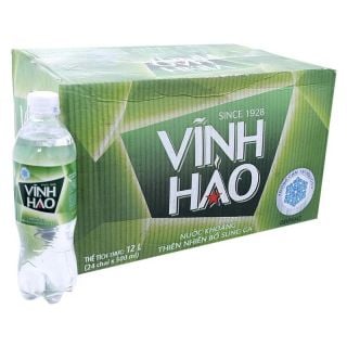 Nước khoáng có ga Vĩnh Hảo, thùng 24 chai, 500ml