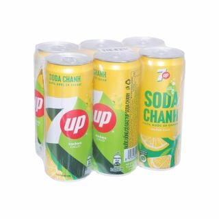 Nước ngọt 7Up soda chanh, lốc 6 lon, 320ml