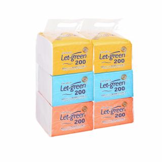 Khăn giấy lụa Letgreen 200 tờ, lốc 6 gói