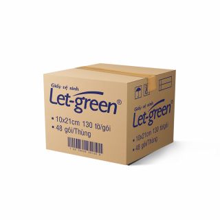 Giấy đa năng vệ sinh Let-green 10*21cm, 130 tờ/bao, 48 bao/thùng
