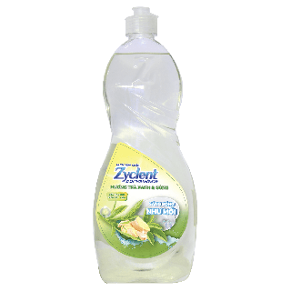 Nước rửa chén Zyclent Trà xanh và gừng - không màu 750g