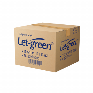 Giấy đa năng vệ sinh Let-green 15*21cm, 130 tờ/bao, 48 bao/thùng