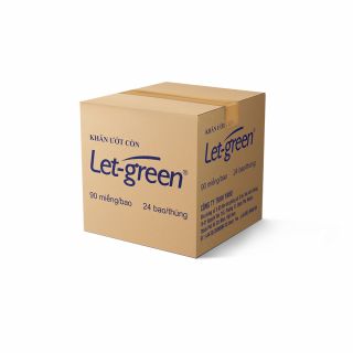 Khăn ướt cồn Let-Green, 90 miếng/bao, 24 bao/thùng