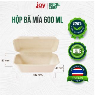 [HOT DEAL GIẢM 20% OFF] 1 thùng hộp cơm bã mía 7 in Gracz Thái Lan 1 ngăn 600ML 1000 cái