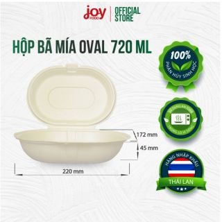 [ GIẢM 15% ++ OFF] 1 thùng hộp cơm bã mía Oval Gracz Thái Lan 720ML 500 cái