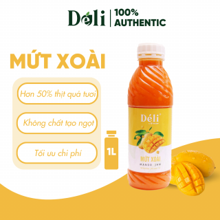 Mứt xoài Déli - 1 lít - thịt quả tự nhiên, chuyên dùng pha chế trà trái cây, sinh tố