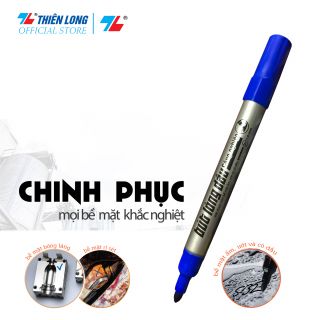 Bút lông dầu công nghiệp Thiên Long Flexoffice FO-PM018/VN - Viết trên mọi bề mặt chất liệu - Mực hệ dung môi, khó bôi xóa khi khô đen