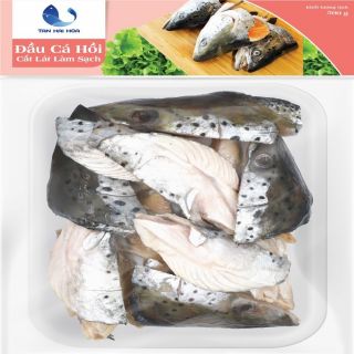 Đầu cá hồi cắt lát làm sạch Tân Hải Hòa, khay 500g