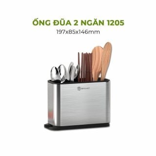 Ống đựng đũa muỗng 2 ngăn inox cao cấp thông minh đa năng nhiều kiểu dáng Sinoart 1205