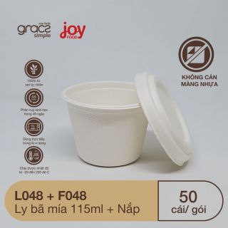 50 nắp bã mía ly 4oz 115ml, gói 50 cái