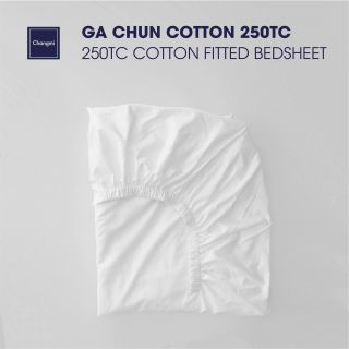 Ga chun Cotton 250TC trắng trơn 55/45 Changmi Bedding - 200 x 220 x 26 cm.