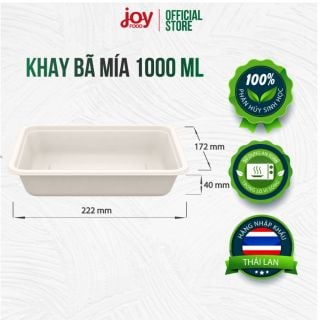 [MUA 200 CÁI GIẢM 10%] 50 khay bã mía Gracz Thái Lan 1.000ml, gói 50 cái